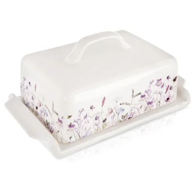 Порцеланов съд за масло 20 x 11.5 x 8.5 см - Полски цветя, VL Полша