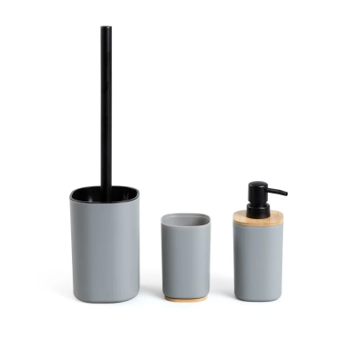 Комплект за баня 3 части SALTI - сив цвят, HOMLA Полша