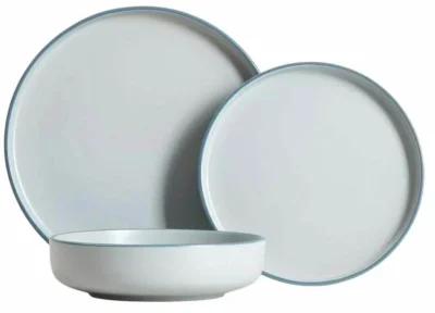 Керамичен сервиз за хранене 18 части MAVI, светло син цвят, HOMLA Полша