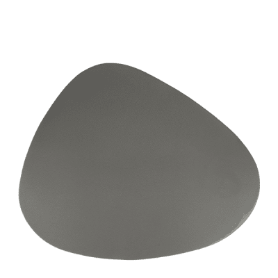Кожена подложка за хранене - асиметрична, сив цвят, 45 x 37 см, 6 броя