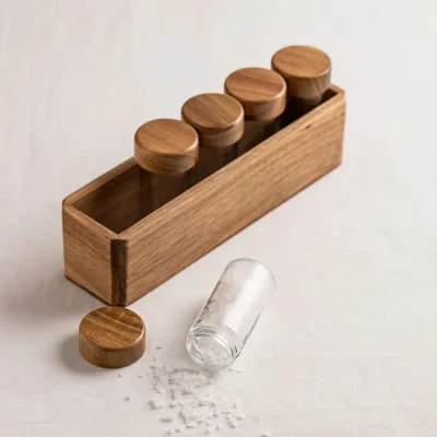 Сет за подправки с акациева стойка MOOKA , HOMLA Полша