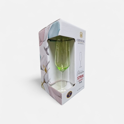 Чаши за шампанско 200 мл STRIX GREEN, 4 броя, Bohemia Crystalite Чехия