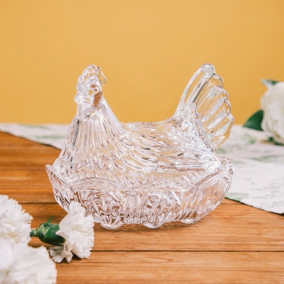 Стъклена кокошка бонбониера 22 x 18 см GALLINA , HOMLA Полша