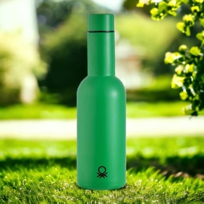 Стоманена термобутилка за вода 550 мл, зелен цвят, United Colors Of Benetton