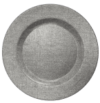 Подложна чиния 32 см FUZHOU, сребро цвят, релефен дизайн, полипропилен