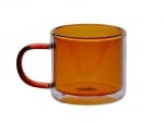 Двустенна стъклена чаша 300 мл LUXOR, оранжев цвят, FAUBOURG Франция