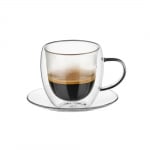 Стъклени подложни чинийки за чашки Coffeina - 2 броя 13 см, Luigi Ferrero