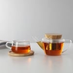 Стъклен чайник с цедка 500 мл с бамбуков капак, VIVA Infusion
