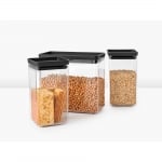 Комплект кутии за съхранение на продукти 2 x 1.6 + 1 x 3.5 литра Tasty+ Stackable, Dark Grey, Brabantia Холандия