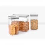 Комплект кутии за съхранение на продукти 2 x 1.6 + 1 x 3.5 литра Tasty+ Stackable, Light Grey, Brabantia Холандия