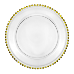 Стъклена подложна чиния със златен кант, Ø 32 x h 3 см WICKED