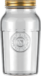 Стъклен буркан за съхранение 1.5 литра с метална винтова капачка, 6 броя, AMERICANO VINTAGE, NADIR Бразилия