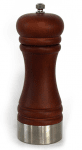Дървена мелничка за сол или пипер 15 см, иноксов ринг