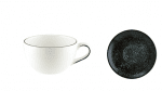 Cosmos Black порцеланова чаша с чинийка за чай 350 мл, Bonna Турция