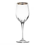 Кристални чаши за вино 385 мл MONALISA OPTIC GOLD RIM, 2 броя, LA REINE Италия