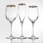 Кристални чаши за вино 385 мл MONALISA OPTIC GOLD RIM, 2 броя, LA REINE Италия