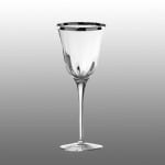 Кристални чаши за вино 300 мл JULIA OPTIC SILVER RIM, 2 броя, LA REINE Италия