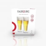 Двустенни стъклени чаши за бира 480 мл DUBLIN, 2 броя, FAUBOURG Франция