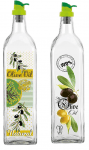 Стъклена бутилка за зехтин OLIVE, 250 мл, различни декори