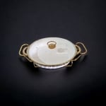 Порцеланов овален съд за топло сервиране със стъклен капак 38 x 26 см, MODERN WHITE OVAL DISH