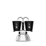 Комплект индукционна кафеварка с 2 броя чаши Set Mini Bialetti, черен цвят, Bialetti Италия