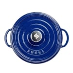 Чугунена кръгла тенджера с капак 24 x 10.5 см, 3.8 литра, син цвят, SUREL Турция