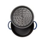Чугунена кръгла тенджера с капак 24 x 10.5 см, 3.8 литра, син цвят, SUREL Турция