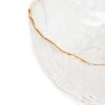 Стъклена купа - фруктиера 20 см APOLA, златист кант, HOMLA Полша