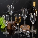 Чаши за червено вино 350 мл ANGELA Platinum, сребрист кант, 6 броя, Bohemia Crystalex