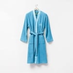 Халат за баня Summer L/XL, цвят син с лента жакард, United Colors Of Benetton