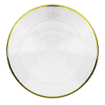 Стъклена подложна чиния със златен кант, Ø 32.5 x h 2 см CHARM