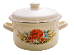 Емайлирана тенджера с капак 20 см, 3.2 литра, ПОЛСКИ ЦВЕТЯ