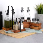 Комплект за сол и пипер с дървена стойка, VL Полша