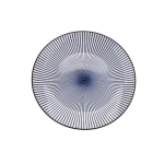 Порцеланова основна чиния 27 см NAVIA BLUE & BROWN, сини ленти с кафяв кант, HOMLA Полша