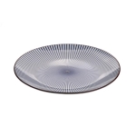 Порцеланова основна чиния 27 см NAVIA BLUE & BROWN, сини ленти с кафяв кант, HOMLA Полша