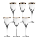 Кристални чаши за вино 240 мл JULIA OPTIC GOLD RIM - 6 броя, LA REINE Италия