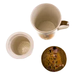 Порцеланова чаша за чай 300 мл с филтър и капаче, Целувката