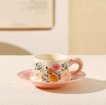 Порцеланова чаша с чинийка за кафе и чай 300 мл, Vintage Flora