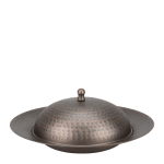 Иноксово плато с капак с медно релефно покритие Ø 19.5 см, RUSTIC