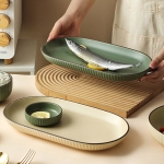 Керамично овално плато 31 х 17.7 см - Nordic GREEN