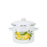 Емайлирана тенджера с капак 3 литра ЛИМОН - метален ръб