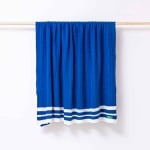 Плетено памучно одеяло Rainbow 140 х 190 см, син цвят, United Colors Of Benetton