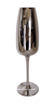 Метализирана чаша за шампанско 290 мл, цвят сребро