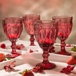 Стъклени чаши за вино 310 мл, 4 броя, LUNNA PINK, HOMLA Полша