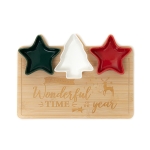 Плато за сервиране с 3 броя коледни купички TROEL, 30 x 22 см, HOMLA Полша