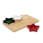 Плато за сервиране с 3 броя коледни купички TROEL, 30 x 22 см, HOMLA Полша