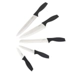 Комплект 5 броя ножове с блок за съхранение SKAT, черен цвят, HOMLA Полша