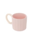 Порцеланова чаша за кафе и чай 250 мл YELLY, розов цвят, кремава дръжка, HOMLA Полша