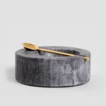 Мраморен съд за подправки 10.5 см с лъжичка MARBLE, HOMLA Полша
