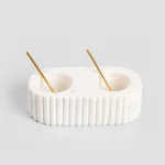 Мраморен комплект за подправки с 2 отделения 17.5 x 8.5 см MARBLE STRIPES, HOMLA Полша